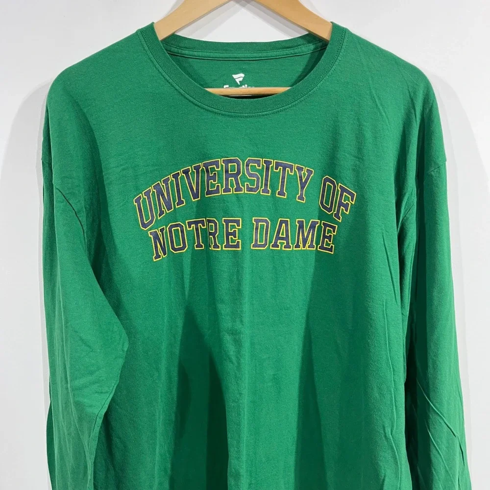 Fanatics University Notre Dame Fighting Irish Green Long Sleeve T-Shirt Mens XXL